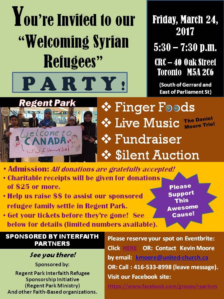 Interfaith Refugee Sponsorship Fundraiser