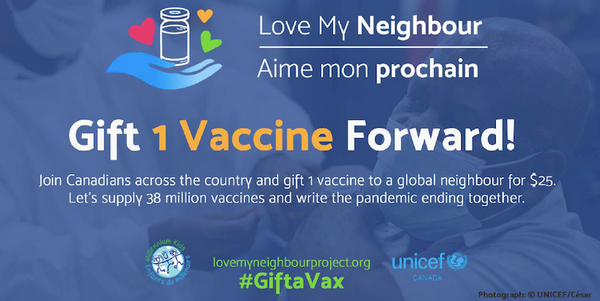 CANADIANS ASKED TO GIFT 1 VACCINE FORWARD