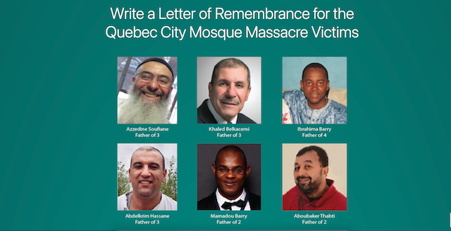Write a Letter of Remembrance for the Quebec City Mosque Massacre Victims