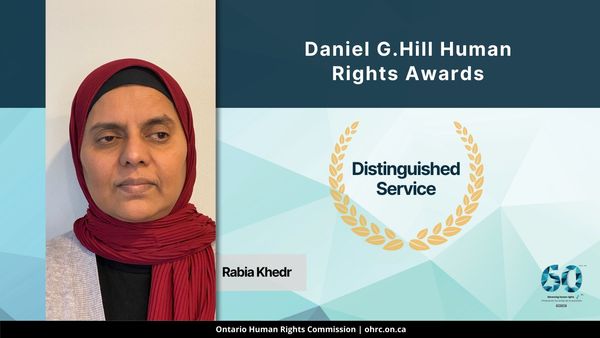 Rabia Khedr receives Daniel G. Hill Human Rights Award