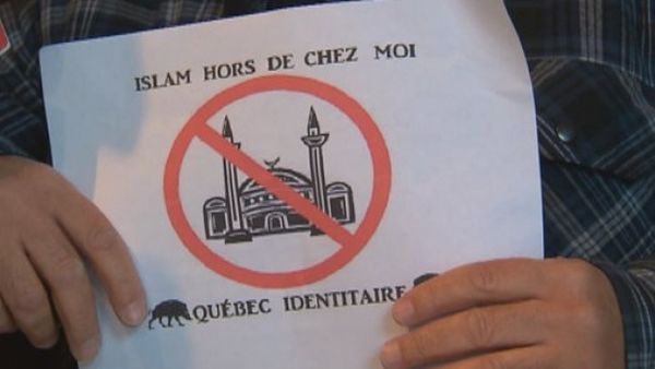Anti-Muslim posters pasted on three Quebec Mosques